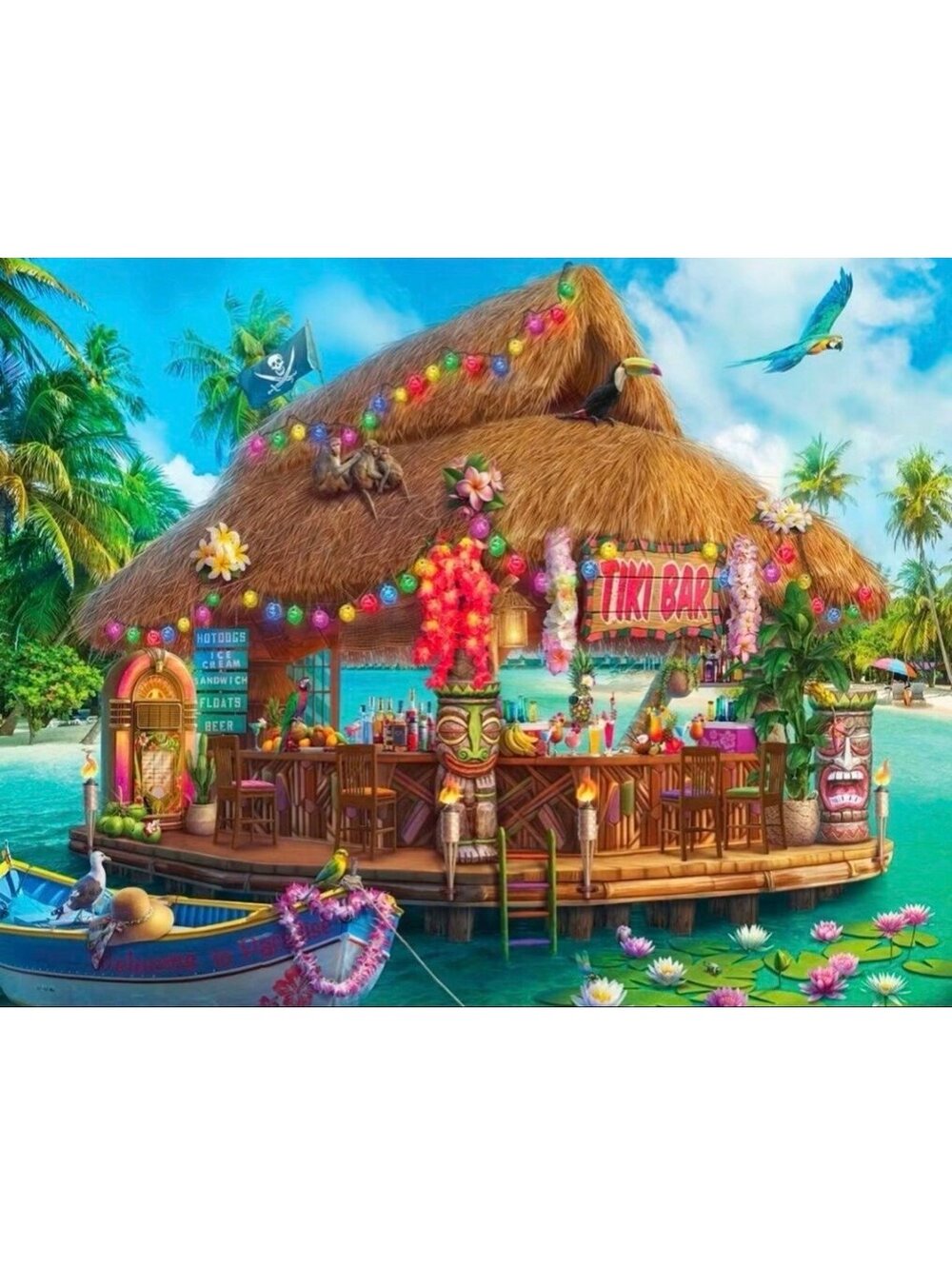 Floating Tiki Bar by David Maclean - Diamond Art Club - Silver TQC